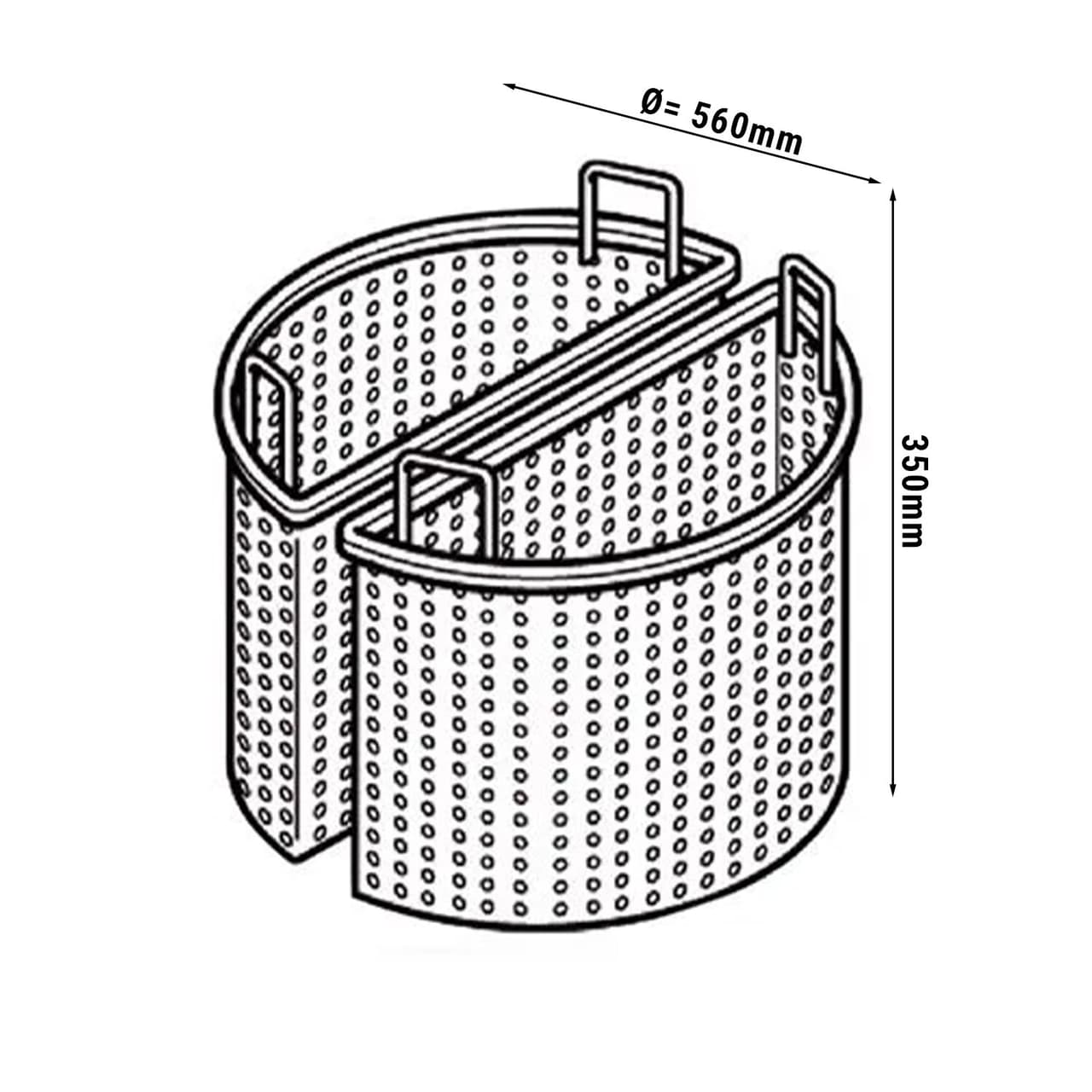 2x 1/2 Korb für Kochkessel mit 100 Liter