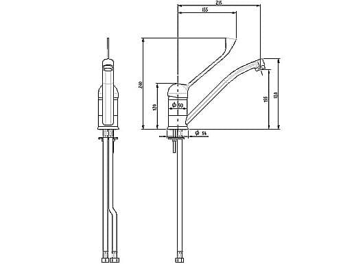 Einloch Mischbatterie 2000 - mit Schwenkhahn & Einhebelmischer