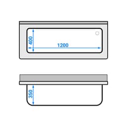 Topfspülschrank - 1400x600mm - mit 1 Becken