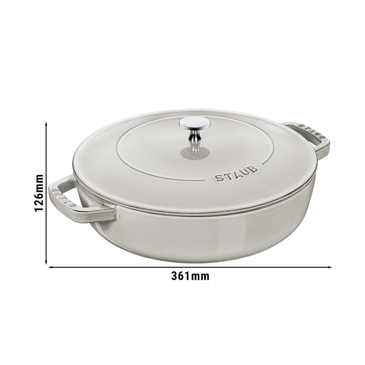 STAUB | BRAISERS - Bräter mit Chistera Drop-Structure - Ø 280mm - Gusseisen - Weisser Trüffel