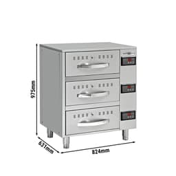 Wärmeschrank - 824mm - 3 Schubladen