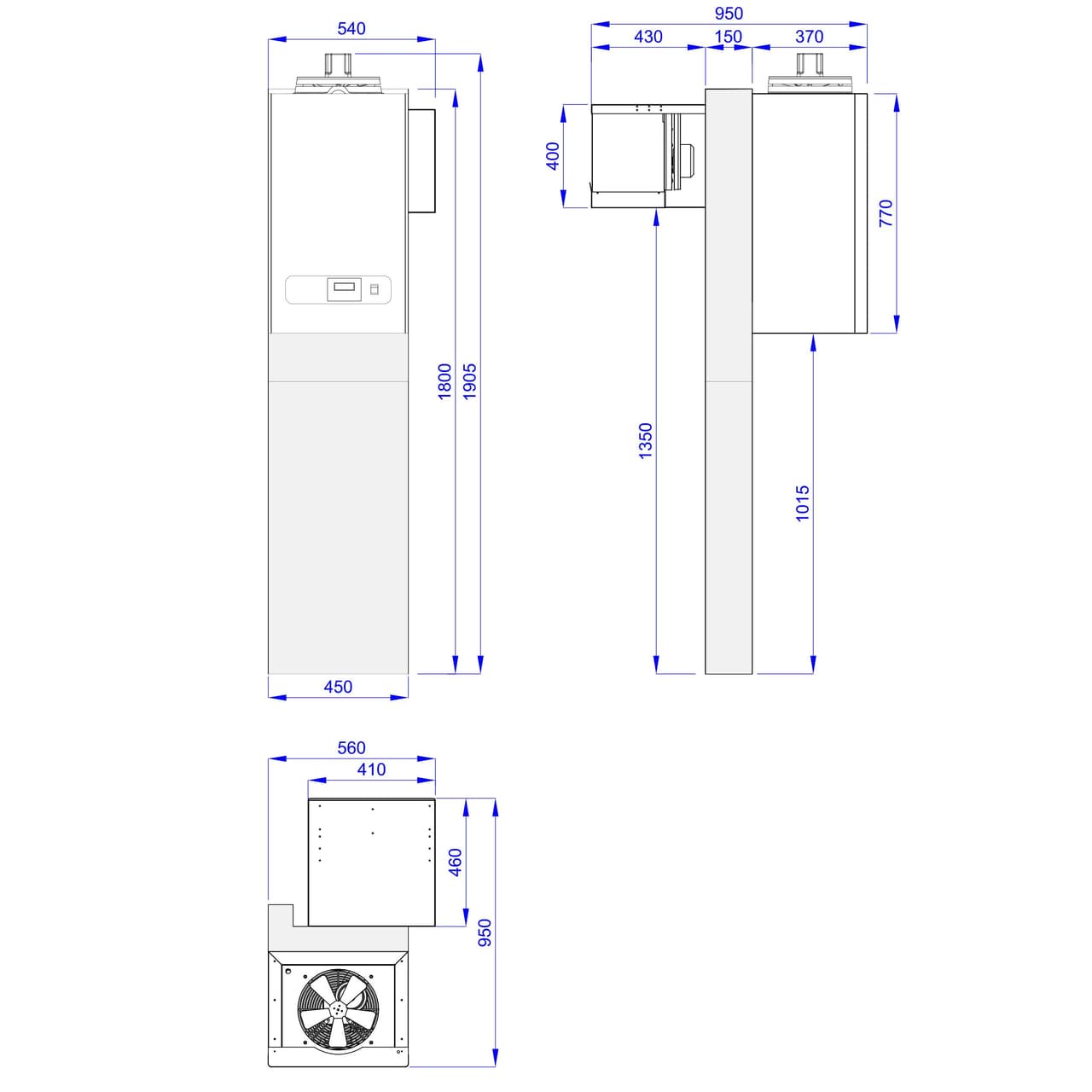 Tiefkühlzelle - 1200x1500mm - 2,2m³ - inkl. Tiefkühlaggregat & Lamellen