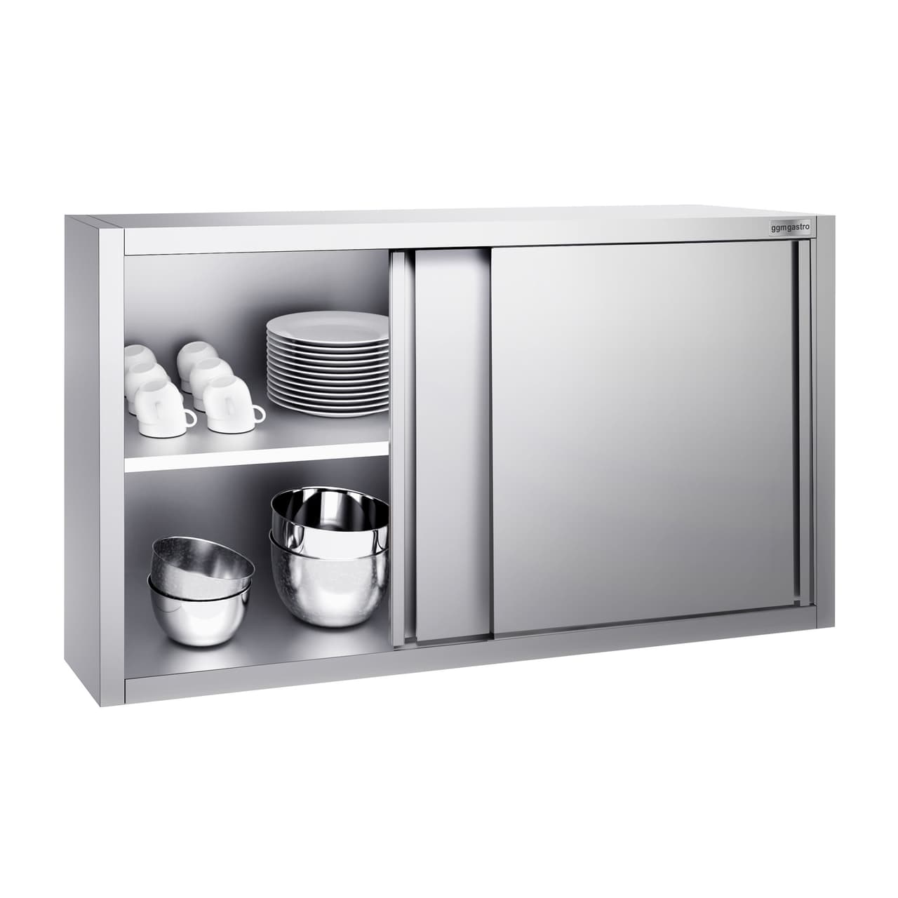 Edelstahl Wandhängeschrank PREMIUM - 1400x400mm - mit Schiebetür - 1000mm hoch