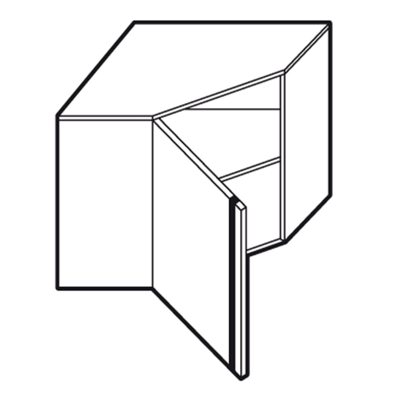 Edelstahl Eck-Wandhängeschrank - 700x400mm - mit Flügeltür - Höhe: 650mm