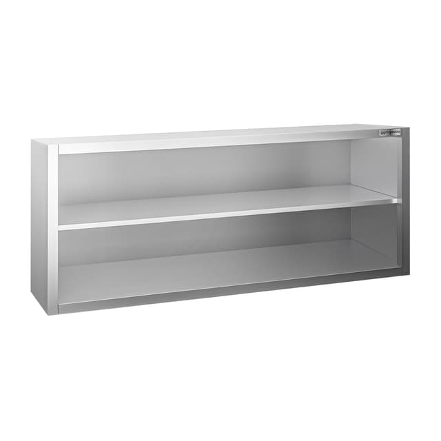 Edelstahl Wandhängeschrank PREMIUM - 1600x400mm - ohne Schiebetür - 650mm hoch