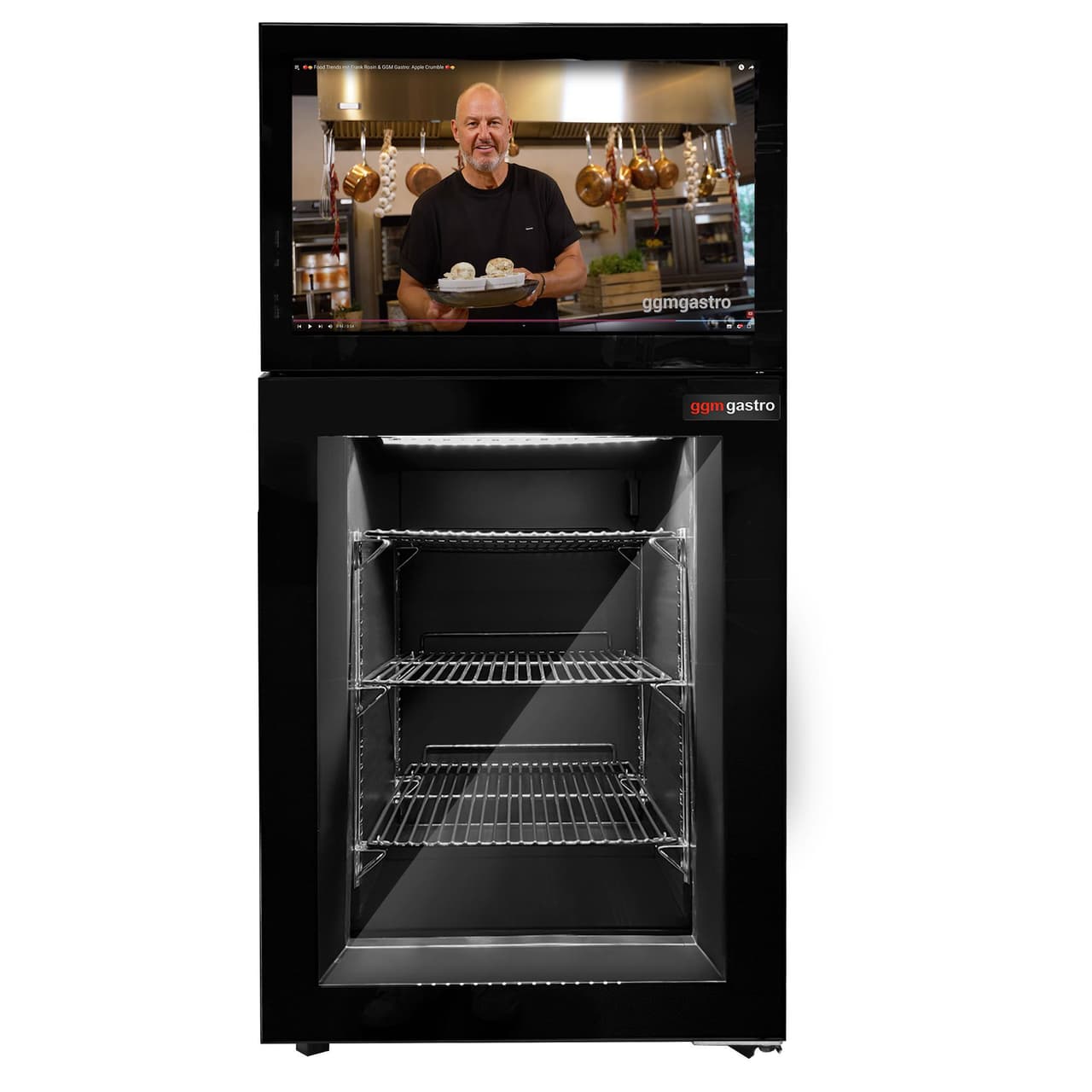 Minibar-Tiefkühlschrank - 460mm - 1 Glastür & eingebautem 19 Zoll LCD-Display