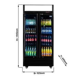 Getränkekühlschrank - 630 Liter - mit 2 Glastüren & Werbedisplay