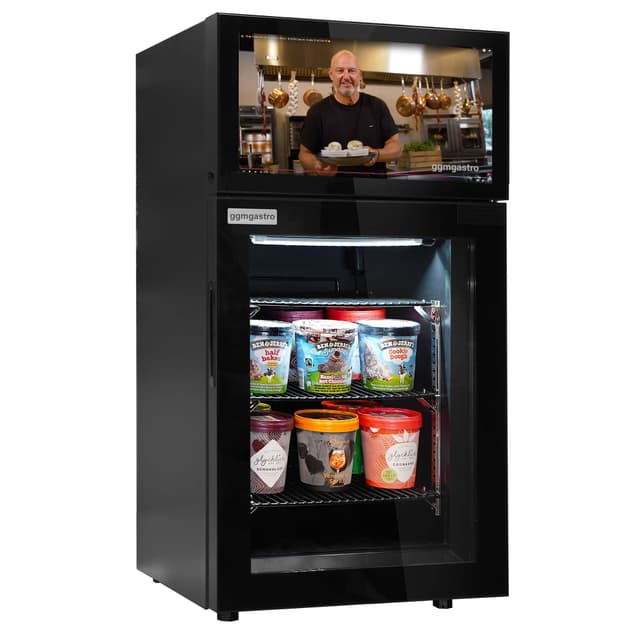 Minibar-Tiefkühlschrank - 460mm - 1 Glastür & eingebautem 19 Zoll LCD-Display