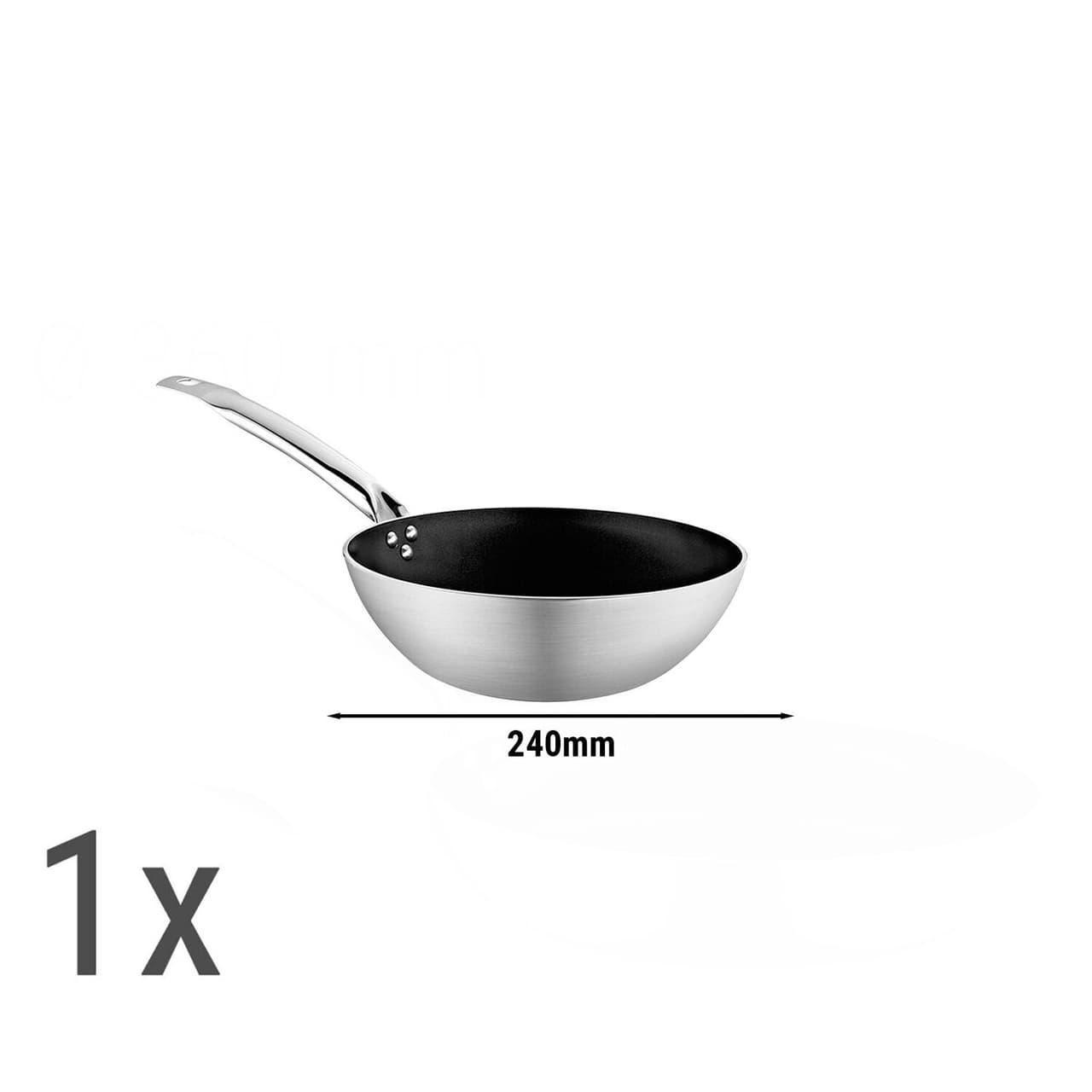 (3 Stück) Wok Pfannen-Set - 3-teilig aus Aluminium