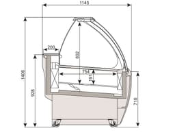 Eistheke LEO - 1640mm - Umluft - für 16x 5 Liter Eisbehälter - Weiß