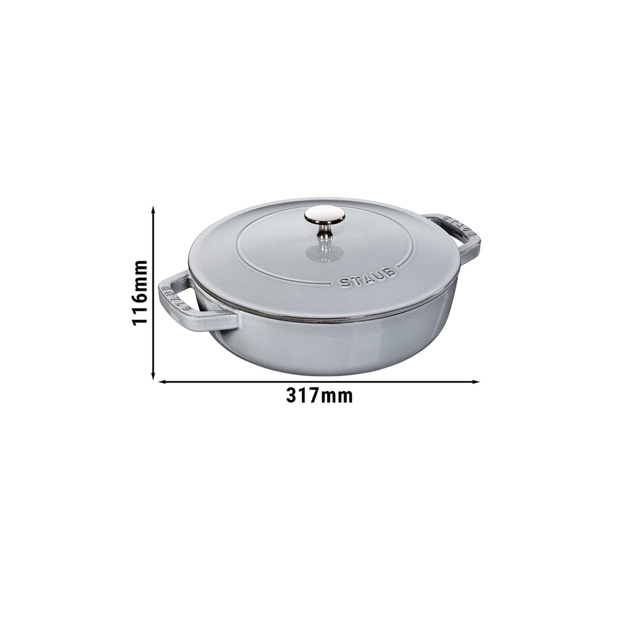 STAUB | BRAISERS - Bräter mit Chistera Drop-Structure - 240mm - Gusseisen - Graphit-Grau