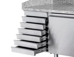 Pizzakühltisch ECO - 1500x800mm - mit 1 Tür & 7 Schubladen