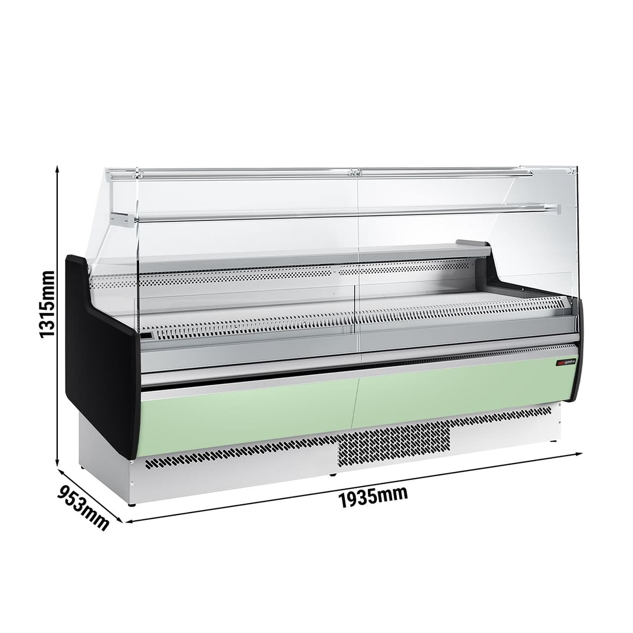 Kühltheke - 1930mm - 1 Ablage - Frontblende Hellgrün
