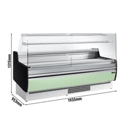 Kühltheke - 1930mm - 1 Ablage - Frontblende Hellgrün