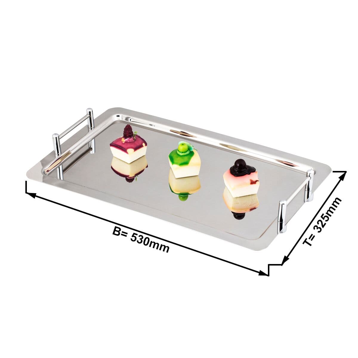 Edelstahl Serviertablett - 325x530mm - poliert