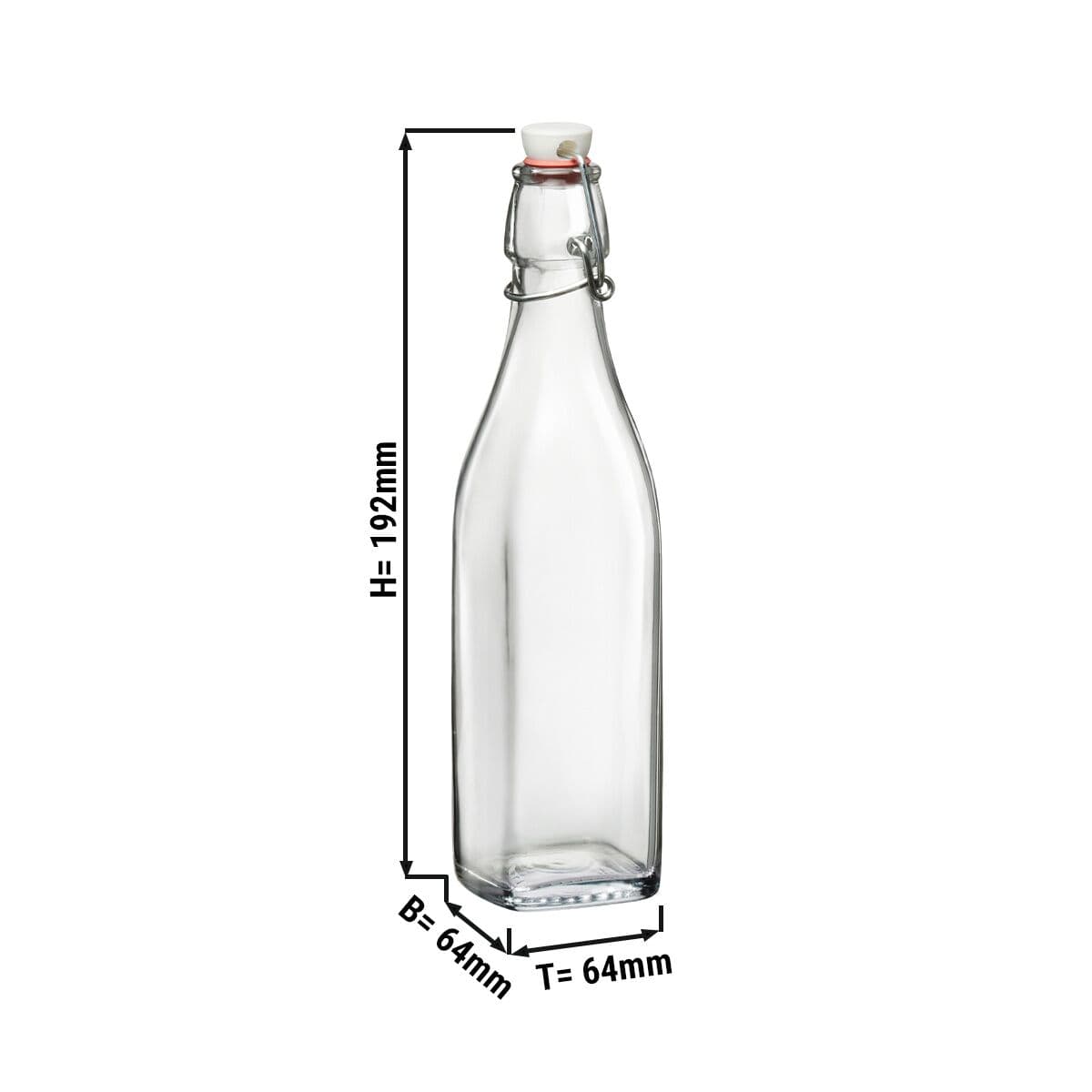 (12 Stück) Glasflasche Bormioli Rocco - DUBLIN - mit Bügelverschluss - 250 ml