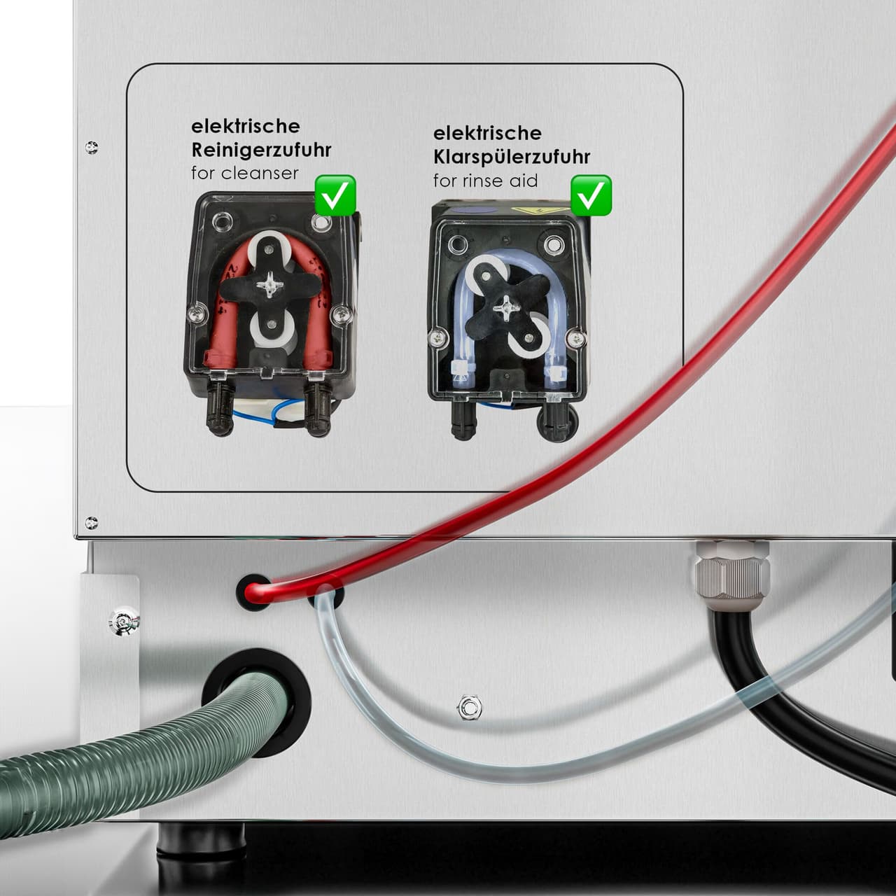 Doppelwandige Gläserspülmaschine - Digital - 3,4 kW - mit Ablauf, Reiniger- & Klarspülerpumpe & Wi-Fi Option