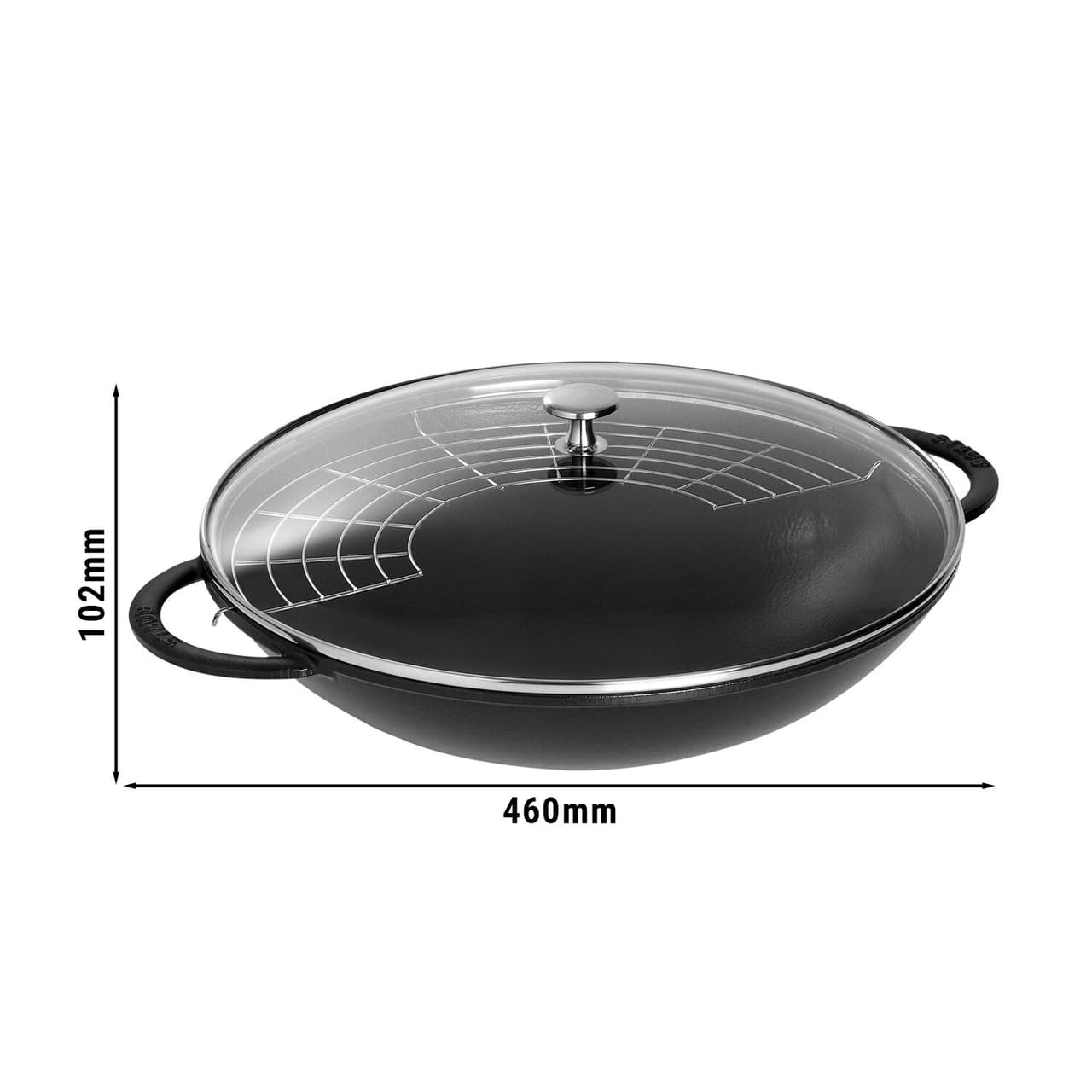 STAUB | SPECIALITIES - Wok mit Glasdeckel - Ø 370mm - Gusseisen - Schwarz