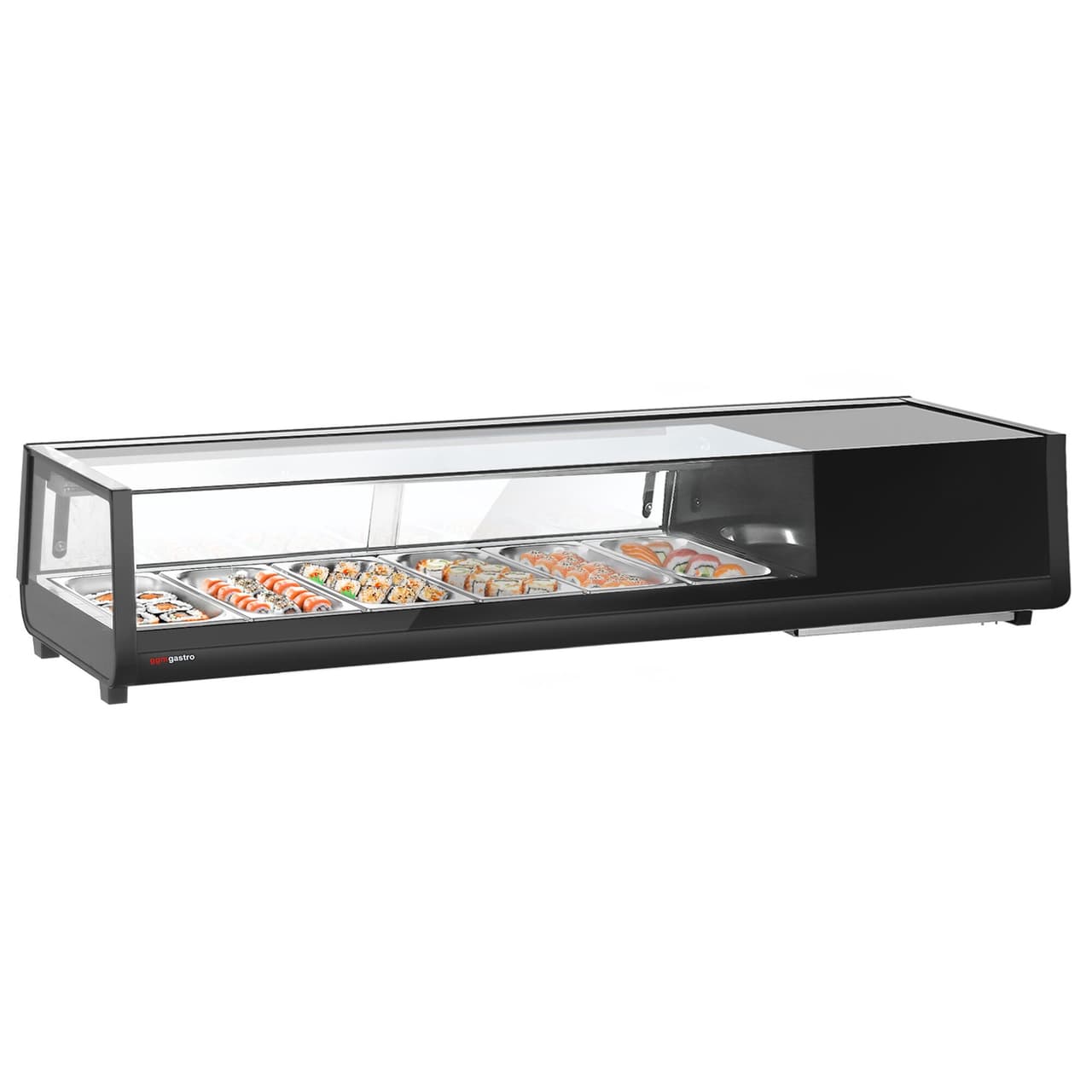 Sushi-Kühlvitrine - 6x 1/3 GN - Schwarz