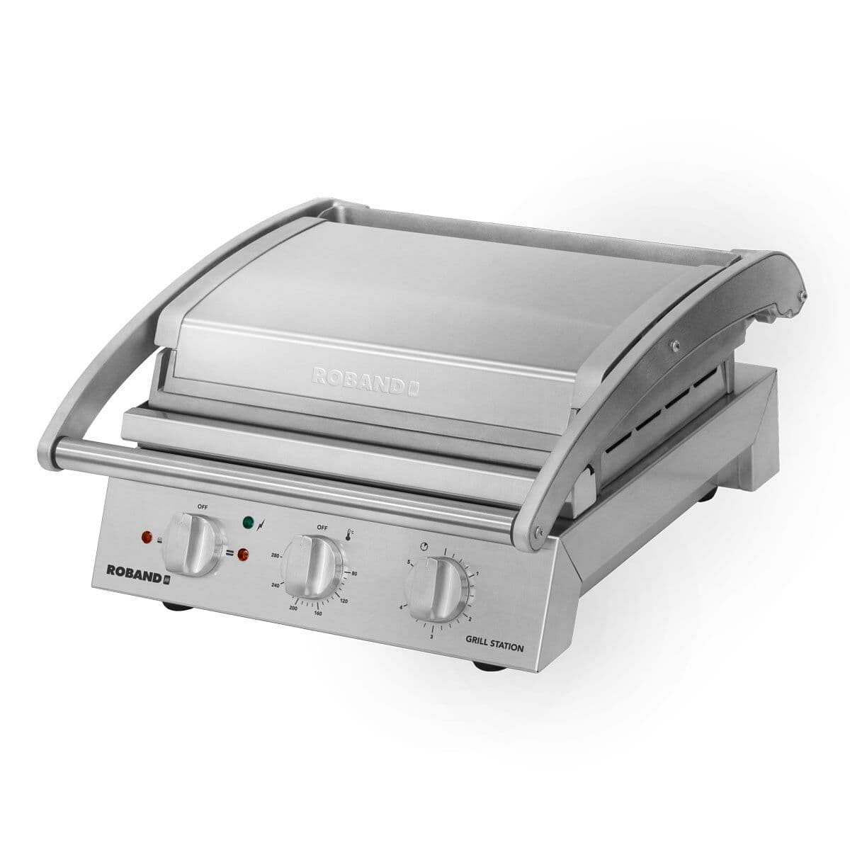 ROBAND | Kontaktgrill | Hamburger Grill - 2,2 kW - oben gerillt & unten glatt - Grillfläche: 375x275mm