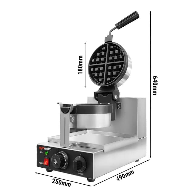 Waffeleisen - Einzeln - 1,3 kW - 180° Drehung