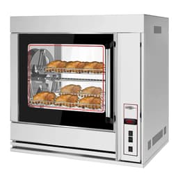 Elektro Rotations Hähnchengrill - 6,9kW - mit 4 Drehkörben für bis zu bis zu 20 Hähnchen