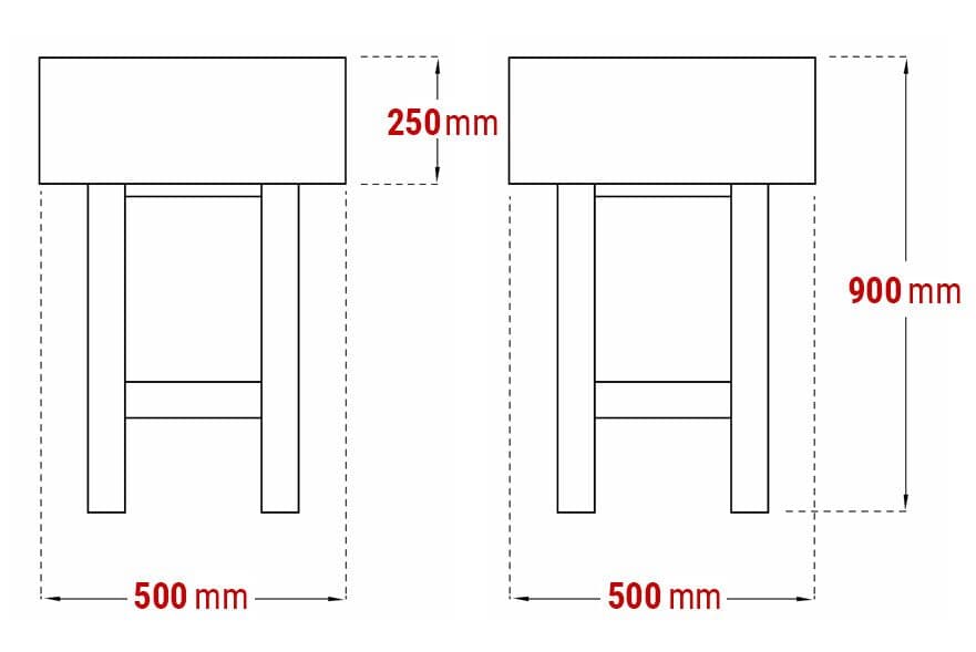 Hackblock aus Akazienholz - 500x500mm