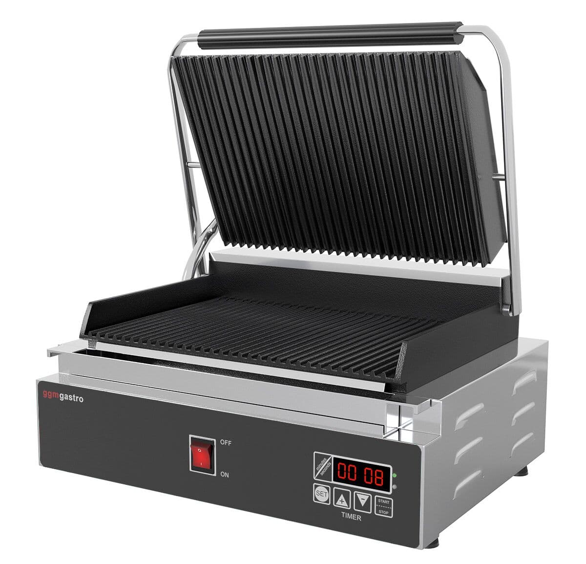 Kontaktgrill - 2,2 kW - Digital - oben & unten Gerillt - Grillfläche: 350x240mm