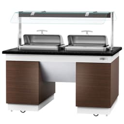 Buffettheke DUBLIN - 1600mm - mit 2 Chafing Dishes & Rollen