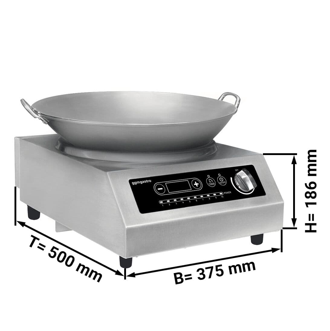 (4 Stück) Wok Induktionsherd - 3,5 kW - inkl. WOK