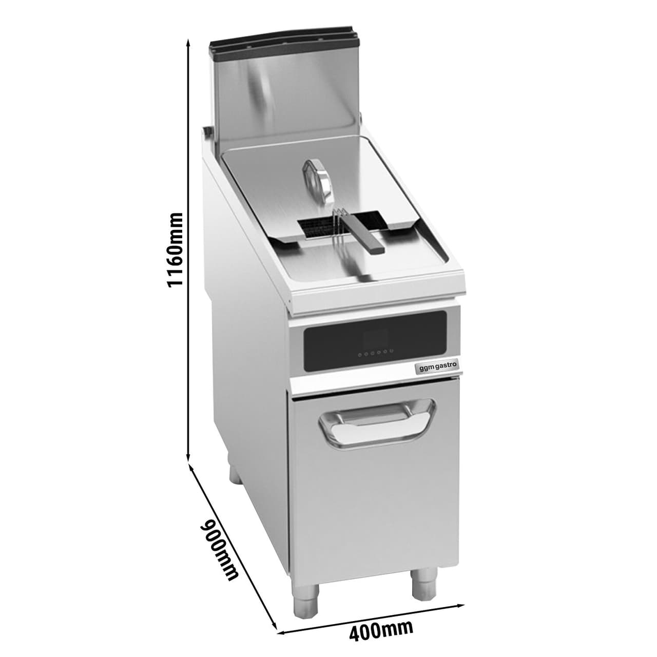 Gas Fritteuse - 20 Liter - 17,5 kW - mit Ölfilterung