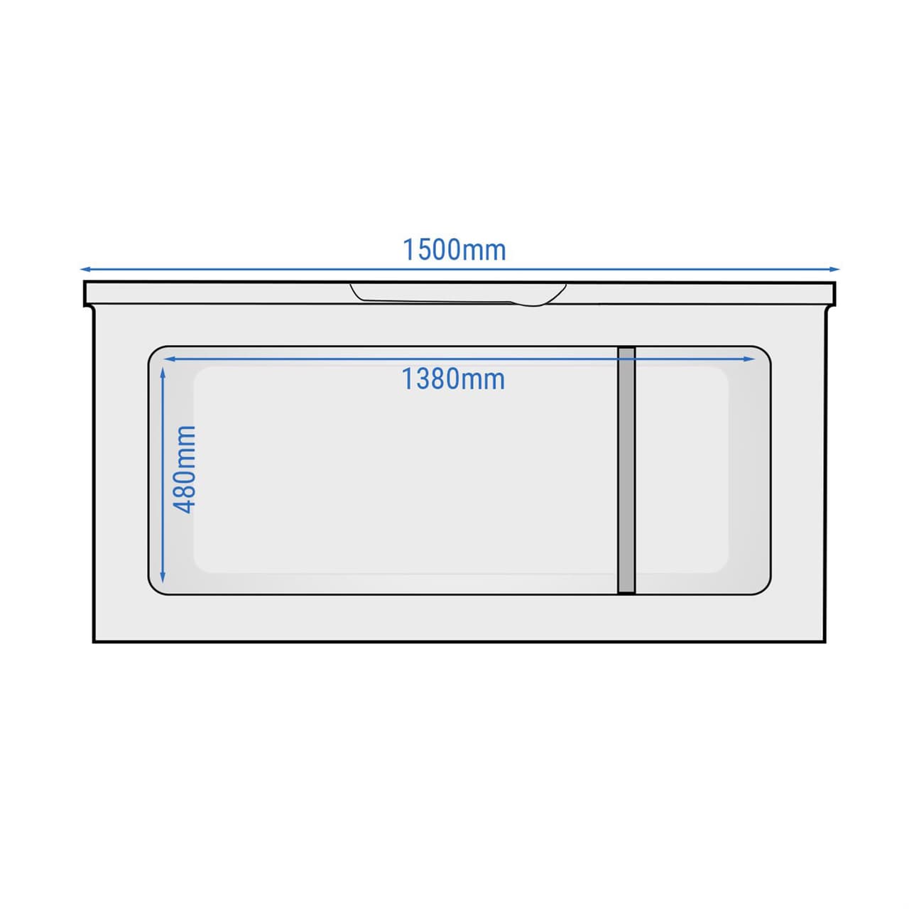 Tiefkühltruhe - 1500mm - 480 Liter - Kunststoffdeckel - inkl. Trennwand