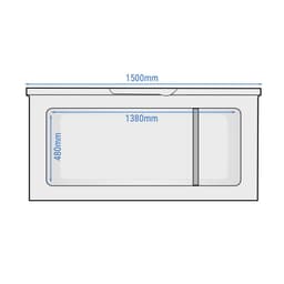 Tiefkühltruhe - 1500mm - 480 Liter - Kunststoffdeckel - inkl. Trennwand