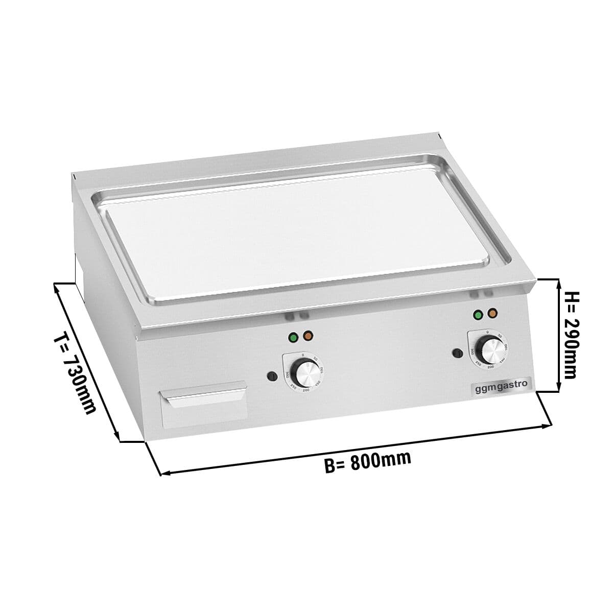 Elektro Bratplatte - 9,6 kW - Glatt