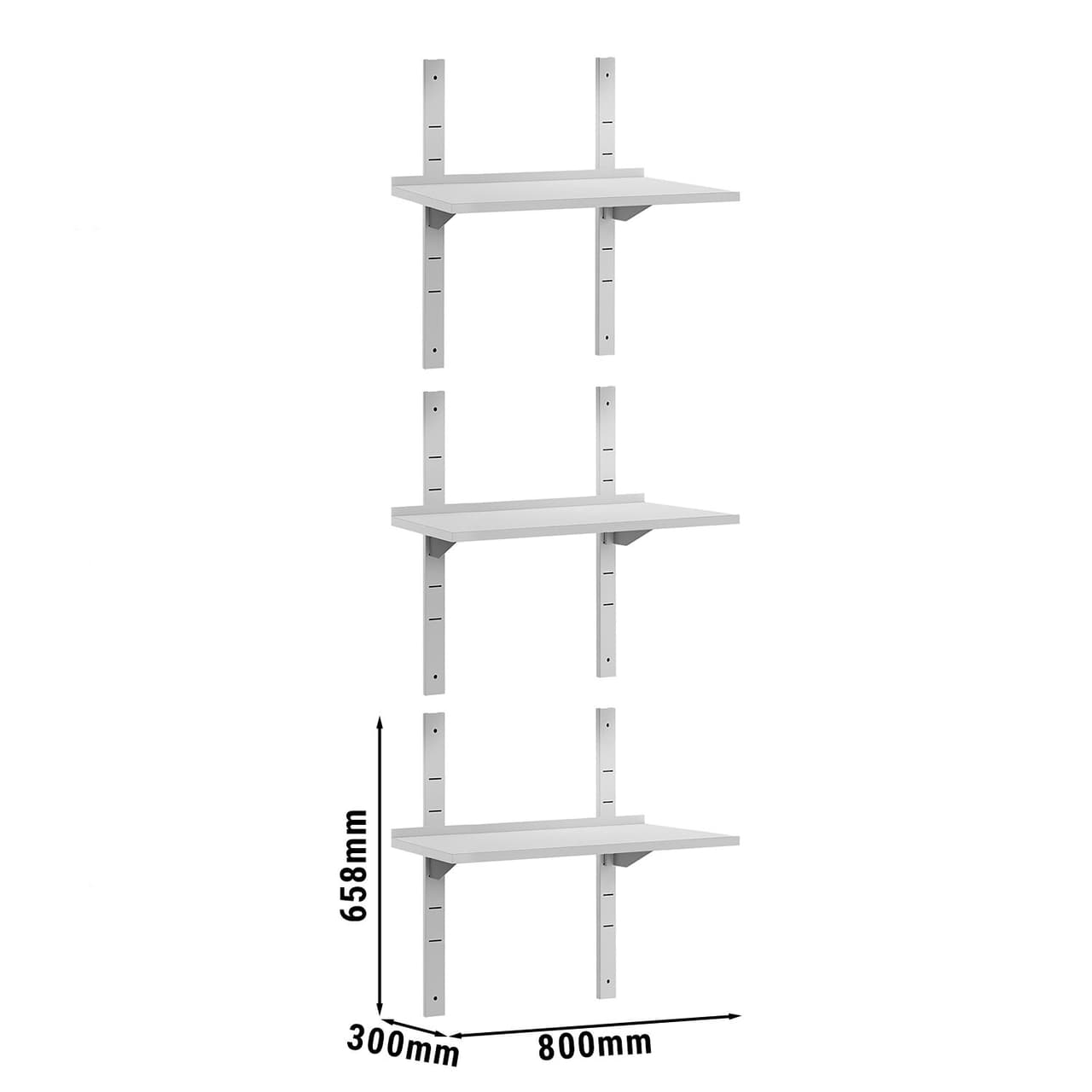 Wandborde ECO - 800x300mm - mit 3 Etagen