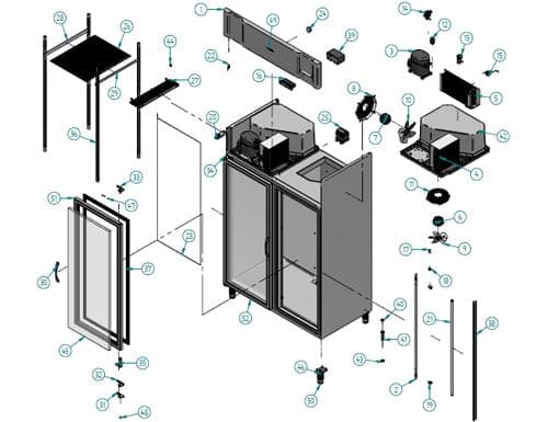 Tiefkühlschrank Edelstahl Premium PLUS - GN 2/1 - 1240 Liter - mit 2 Glastüren