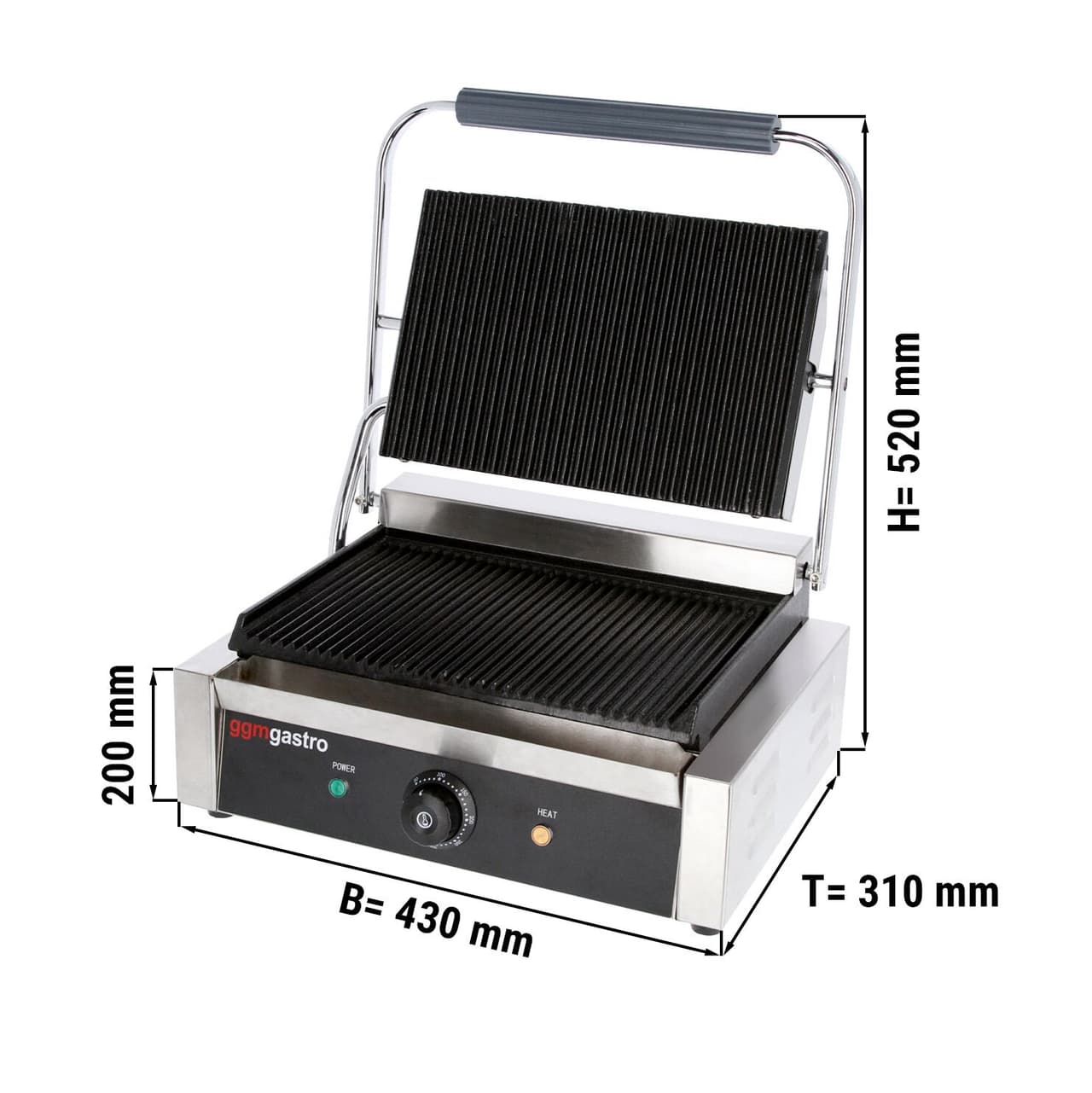 Zubereitungstisch - 1210mm - 2 Türen - für 9x GN 1/6 - inkl. Kontaktgrill