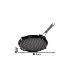 STAUB | GRILL PANS - Grillpfanne mit Ausgießnase - Ø 280mm - Gusseisen - Schwarz