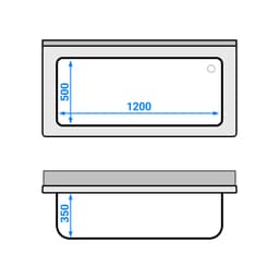 Topfspülschrank - 1400x700mm - mit 1 Becken