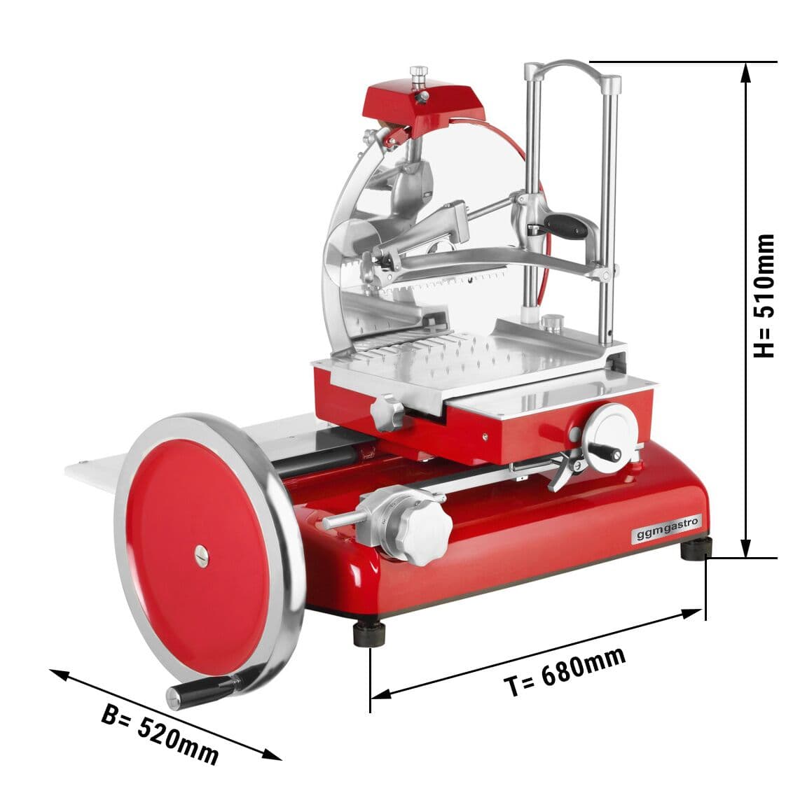 Schwungradmaschine Rustikal - Messer: Ø 250mm - Rot