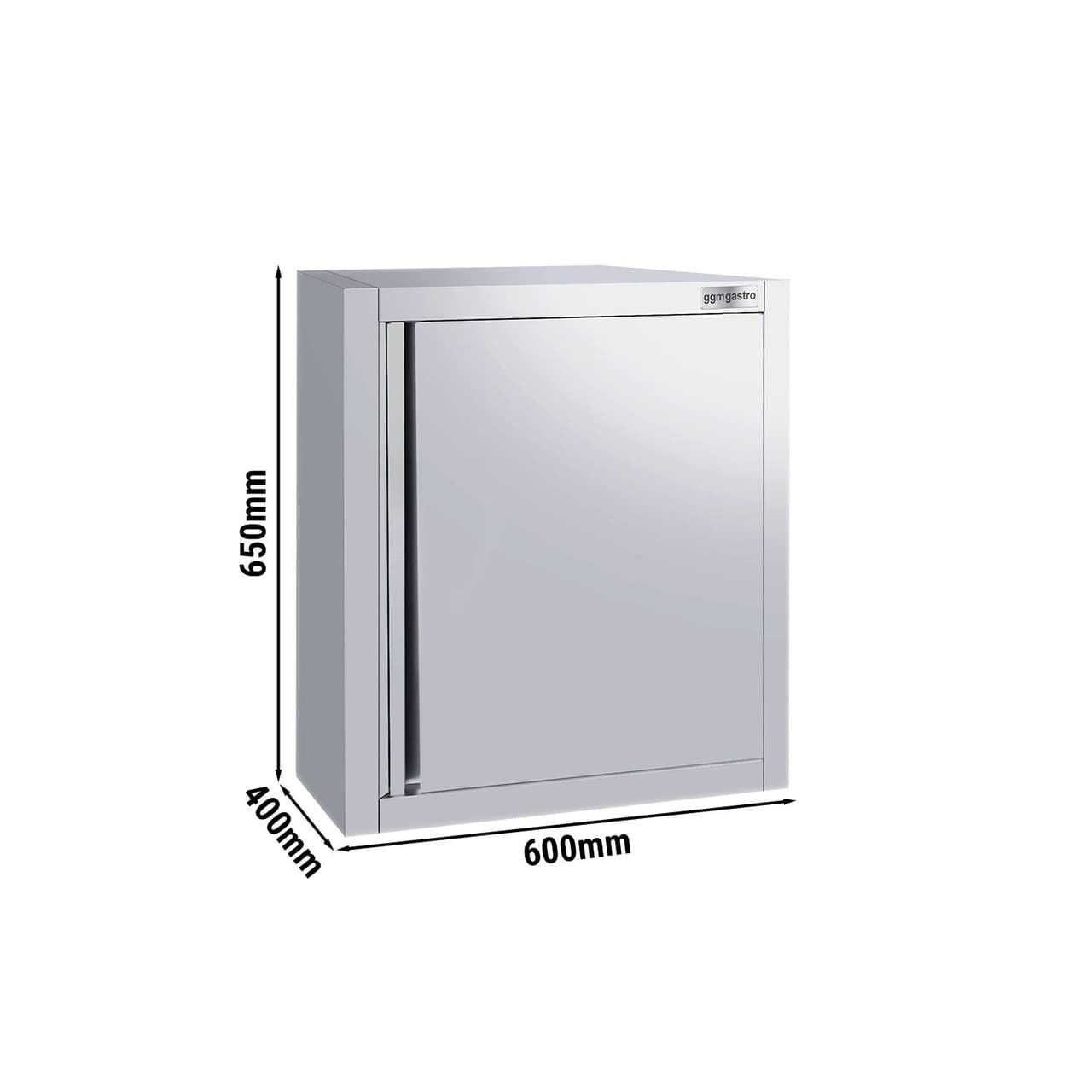 Edelstahl Wandhängeschrank ECO - 600x400mm - mit Flügeltür - 650mm hoch