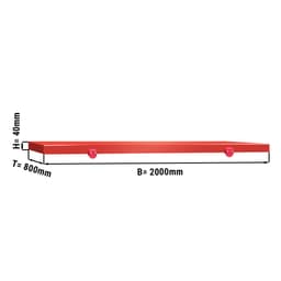 Schneideplatte für Arbeitstisch - 2000x800mm - Rot