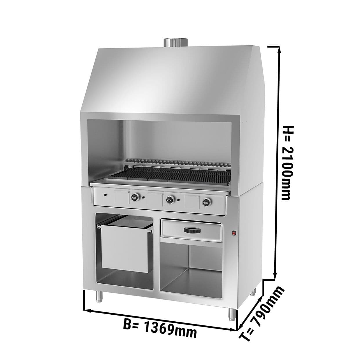 Gasgrill BERLIN - 1370mm - Edelstahloptik