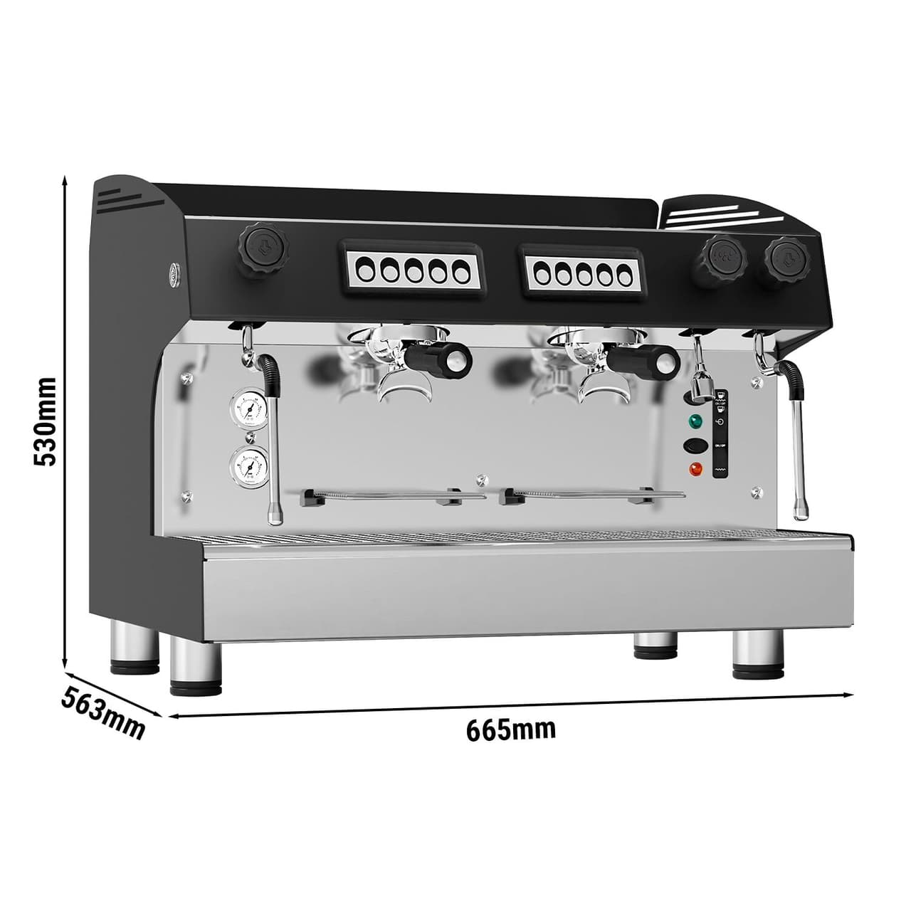 Siebträgermaschine - 2 Gruppig - inkl. Preinfusiuonssystem - Edelstahl