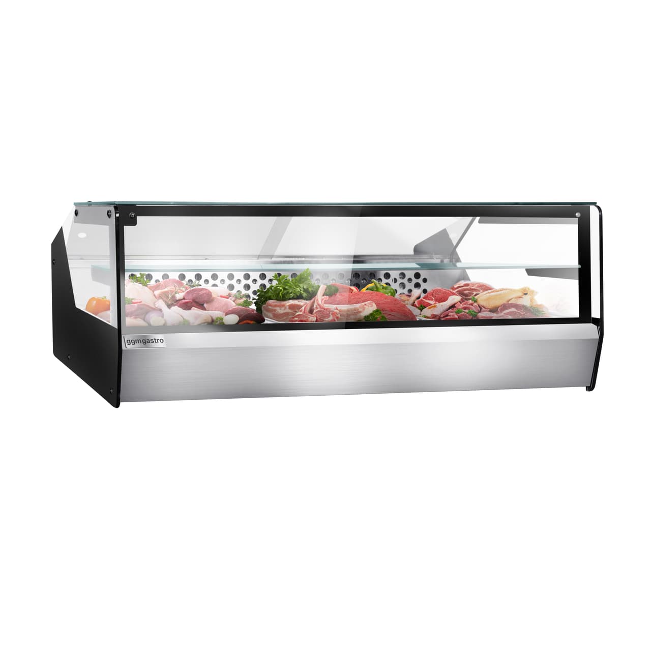 Tisch-Kühlvitrine für Fisch & Fleisch - 870mm - für 3x GN 1/1