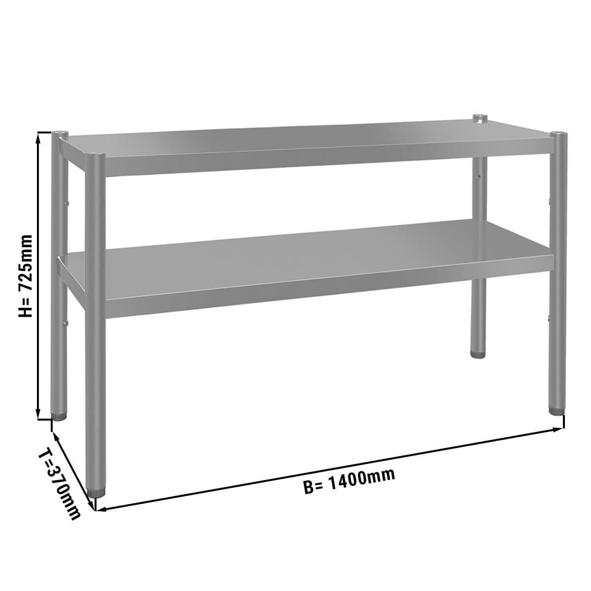 Aufsatzbord ECO - 1400x370mm - mit 2 Etagen - 0,7 m hoch