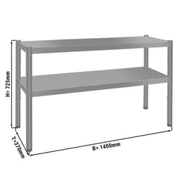 Aufsatzbord ECO - 1400x370mm - mit 2 Etagen - 0,7 m hoch