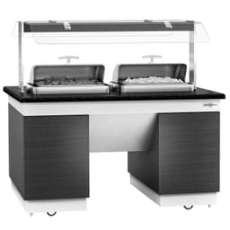 Buffettheke DUBLIN - 1600mm - mit 2 Chafing Dishes & Rollen