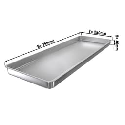 Ausstell-/Auslageblech mit Rand - 75 x 25 x 4 cm