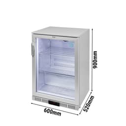 GASTRO-COOL | Barkühlschrank - 600mm - 128 Liter - mit 1 Glasflügeltür - Silber